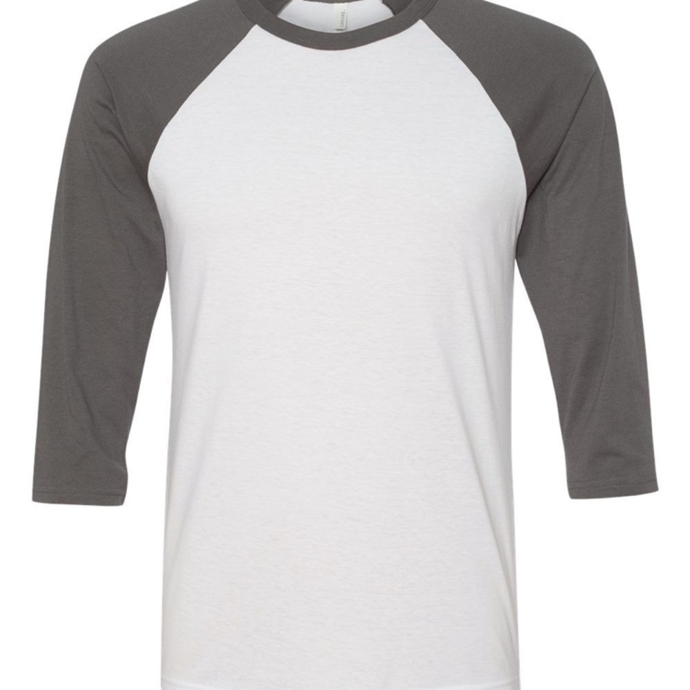 new • bella canvas unisex 3/4 sleeve baseball tee